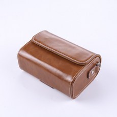 ROWA 樂華 復古318通用皮套 適用 RX100 G7X2 GRD EX2 LX7 等多種型號 可放記憶卡與電池, 1個, 棕色