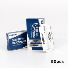 6"실버 실리카 젤 스트레이트 면도기 남성용 여성용 이발사 칼 스프링 디자인 수염 얼굴 겨드랑이 바디 Fre, 09 50pcs Blades