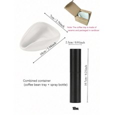 1pcs 커피 콩 도징 측정 트레이 커피 차 잎 커피 무게 플레이트 용 측정 숟가락 백자 차 디스펜스, white black