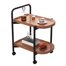 이동식 사이드테이블 스탠드 커피 협탁 쇼파 침대 화이트 카페 미니 탁자, 1. 소형 윌넛색 60x40x68cm