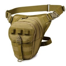 路亞包 多功能戰術腰腿包 迷彩運動騎行機車斜挎包 戶外釣魚腰包男女, 卡其色, 1個