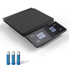 Leftlimit 可充電咖啡秤帶計時器 3kg/0.1g 高精度倒滴濃縮咖啡秤, 1個, Aaa 電池型號