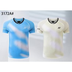 背心羽球衣新款網球服羽球服 時尚短袖羽毛球服yy兵乓球體血羽球衣 排球服情侶短袖運動套裝 男女羽球衣跑步服3172#, 3172白色 女生上衣,L, 1個