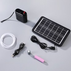 太陽能氧氣泵 第二代五檔間歇省電款 戶外防水超靜音鋰電池充電, 1個, 3W-可調氣量-單孔打氣-1電池1200