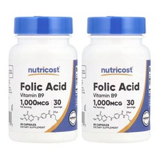 뉴트리코스트 엽산 1 000mcg 30캡슐, 2개