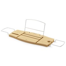 UMBRA 竹製伸縮浴缸架/iPad書本支架/瓶罐收納架, 1個, 原木色