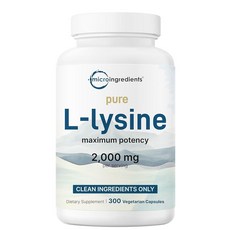 Pure L-라이신 2 000mg 식물성 캡슐 300개 | 최대 효능 쉽게 흡수 프리 형태 | 콜라겐 입술 및 면역 지원을 위한 필수 아미노산 | 필러 없이 깨끗한 성분, Pure L-라이신 2,000mg, 식물성 캡슐 300, 1개, 300
