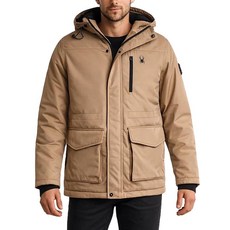 Spyder 남성용 겨울 코트 - 폴라 플리스 재킷 파카 다운 겨울 코트 방풍 방수 후드 재킷 남성용 카키 M