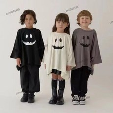 春秋裝男女小童兒童萬聖節COSPLAY幽靈裝斗篷款上衣母女裝親子裝