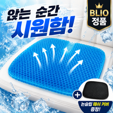 블리오 시원한 아이스 젤링 쿨 방석 벌집방석 3세대, 매쉬 커버 블랙