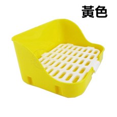 兔子四角便盆 - 方形 加高防噴尿, 黃色, 1個