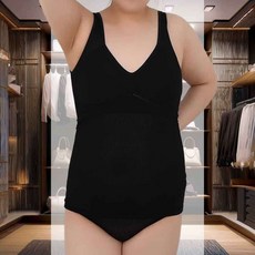 인견 빅사이즈 브라런닝 속옷 필라테스탱크탑 올인원 심리스 똥배거들 크롭티