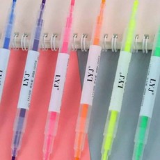 형광펜 6색 필기용 하이라이터 파스텔 형광마커 다꾸용 형광펜세트 공부펜, 상세페이지 참조, 상세페이지 참조