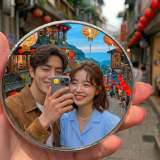 디어픽스 여행 휴대용 셀카 촬영용 볼록거울, 1개, 실버(Silver)