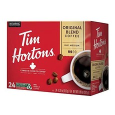 팀 홀튼 오리지널 블렌드 미디엄 로스트 커피 큐리그 브루 Tim Hortons Original Blend Medium Roast Coffee Single-Serve K-Cu, Red