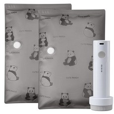 Oxford 가정용 천 진공 보관 가방 - 옷 침구 먼지 및 습기 방지용 공간 절약형 압축 백 (미디엄 팩 2개 + 전기 펌프), 회색