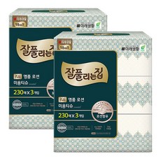 잘풀리는집 명품 로션 천연펄프 미용티슈 2겹, 230매, 6개