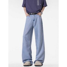 라이오셀 아이스 데님 팬츠 워싱 와이드 스트레이트핏