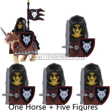 중세 병사 피규어 블록 울프 나이트 로마 황금 말 액세서리 소년 장난감 선물 N07, 20 N812AH017B1-75-1