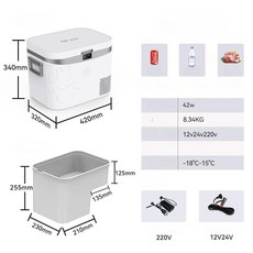 NOVA 차량용냉장고 냉장고 차박 휴대용 차량용, 18L 화이트 평면 커버 차량 가정용, 1L