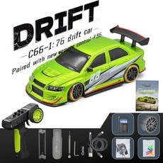터보 레이싱 1:76 C66 드리프트 RC카 자이로 풀 프로포셔널 2.4G 5채널 무선 원격 제어 RTR 데스크탑 장난
