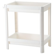 엠케이리빙 다용도 사각 스탠드 선반 욕실 화장실 수납 틈새 공간활용 정리대, 화이트 2단, 1개