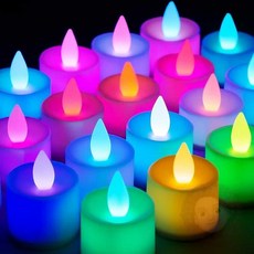 비비드에딧 LED 티라이트초 4.5cm 레인보우 24개