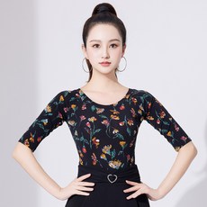 글로리존 밸리 공연 현대 무용 5부 상의 티셔츠, 블랙
