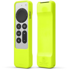 엘라고 R1 2021 애플티비4K 리모컨 케이스 실리콘, 네온옐로우, 1개