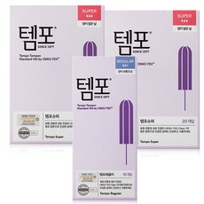 템포 체내형 생리대, 1세트, 50개입, REGULAR, SUPER