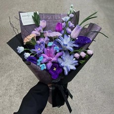 모루꽃다발키트 취미 DIY 만들기 공예 선물, 풀 스틱 꽃다발 키트, 1개