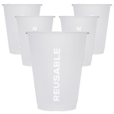 이지케어 리유저블 컵 텀블러 콜드핫 투명그란데, 투명, 5개, 473ml