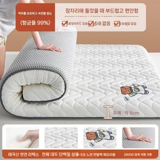 굿밸류 싱글 토퍼 흙침대 사계절 매트리스 퀵슬립 돌침대토퍼 수면 더블, 항공 곰 흰색(6cm 라텍스 항균)