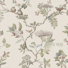 꽃무늬 벽지 수입 엔틱 플라워 접착식, 아미그린