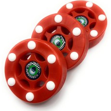 빠른 글라이드를 위한 크로스바 인라인 하키 퍽 - 3팩 6슬라이더 도트 디자인 크로스해치는 실제 스 퍽처럼 느껴집니다 스트리트 롤러 DEK 하키용