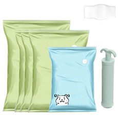 [대욱] 진공 압축 가방 저장 가방 의류 이불 이동 포장 가방 방습 두껍게, 핸드 펌프, 1 대형 3개 중 1개 소형