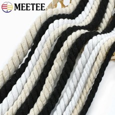 마크라메 면 로프 5미터 3가닥 꼬임 수제 가방 홈 크래프트 재료 바느질 액세서리 7-15mm 인테리어 소품, 10mmX5미터