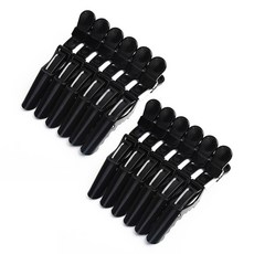 악어 헤어 집게핀 대형, 12개, 블랙