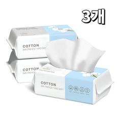 Aimbuck 100% 천연 순면 일회용 페이스 타올 200x200mm, 3개, 100매