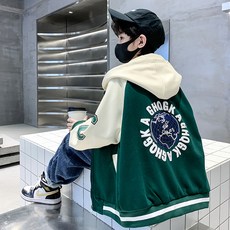 비비키드 주니어 상의 코트 남아 봄 가을 외투 초중생 초등생 지구 동그라미 GHQGK글 A글 후드집업 (A2301)