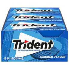 트라이던트 오리지널 페퍼민트 무설탕 껌 14개 12박스( Trident Original Flavor Sugar Free Gum 12 Packs of 14 Pieces), 168개