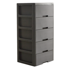 할메이드 라탄 플라스틱 서랍장 3단 4단 5단 대형 수납정리함, 5단 그레이