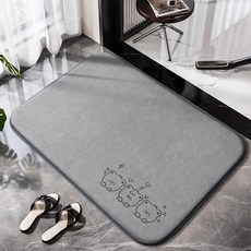 衛生間吸水地墊2025新款浴室腳墊防滑進門口門墊加厚記憶棉廁所墊, 三小隻