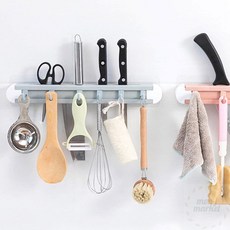 소품걸이 접착식 조리도구 걸이 블루