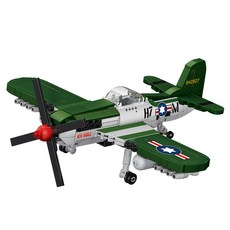 전투기 블록 P-51 비행기 조립 장난감 클래식 군용기 DIY 장식 소품 컬렉션 모델 남성 선물, 1개, P-51 전투기
