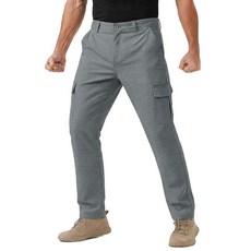 Runcati 남성용 카고 전술 하이킹 팬츠 방수 경량 립스톱 바지 야외 작업 멀티 포켓 포함(벨트 없음) 회색. XXL