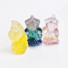 獨角獸 螢石 雕刻擺件 約3.5cm高 (隨機出貨), 1個