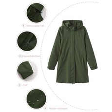 春鞦可拆卸帽防潑水風衣女純色長袖薄款外套歐碼M24WB22P