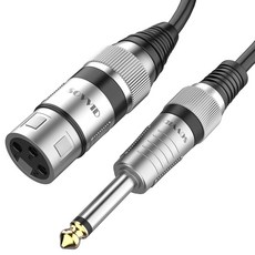 Sovvid 10FT XLR 암컷에서 1/4인치 6 35mm TS 모노 잭 언밸런스 마이크 케이블 와이어 다이내믹 마이크용 쿼터 인치 TS 암컷 마이크 코드, Female, 3FT