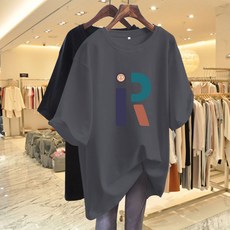 여성용 루즈핏 빅사이즈 반소매 순면 티셔츠 2025년 여름 드롭숄더 슬림핏 티셔츠 상의